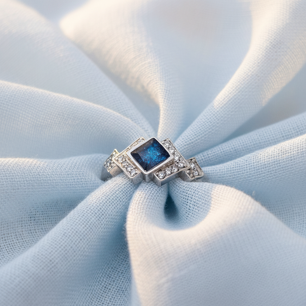 Eternal Grace' Diamanté Sterling Silver Memorial Ring