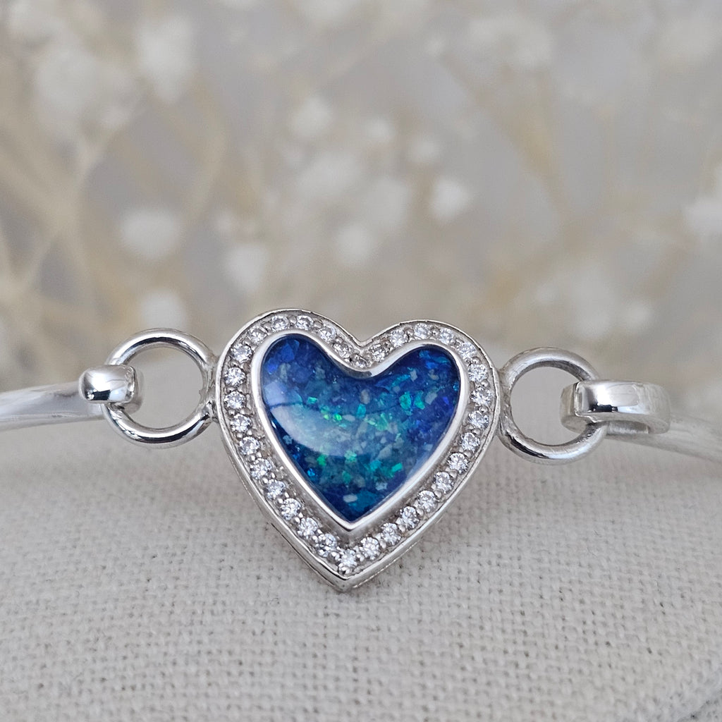 Ever Heart' Crystal Memorial Bangle image 1