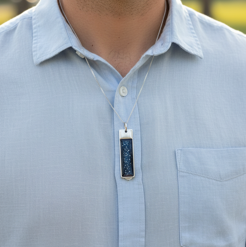 The Legacy Bar' Sterling Silver  Memorial Pendant