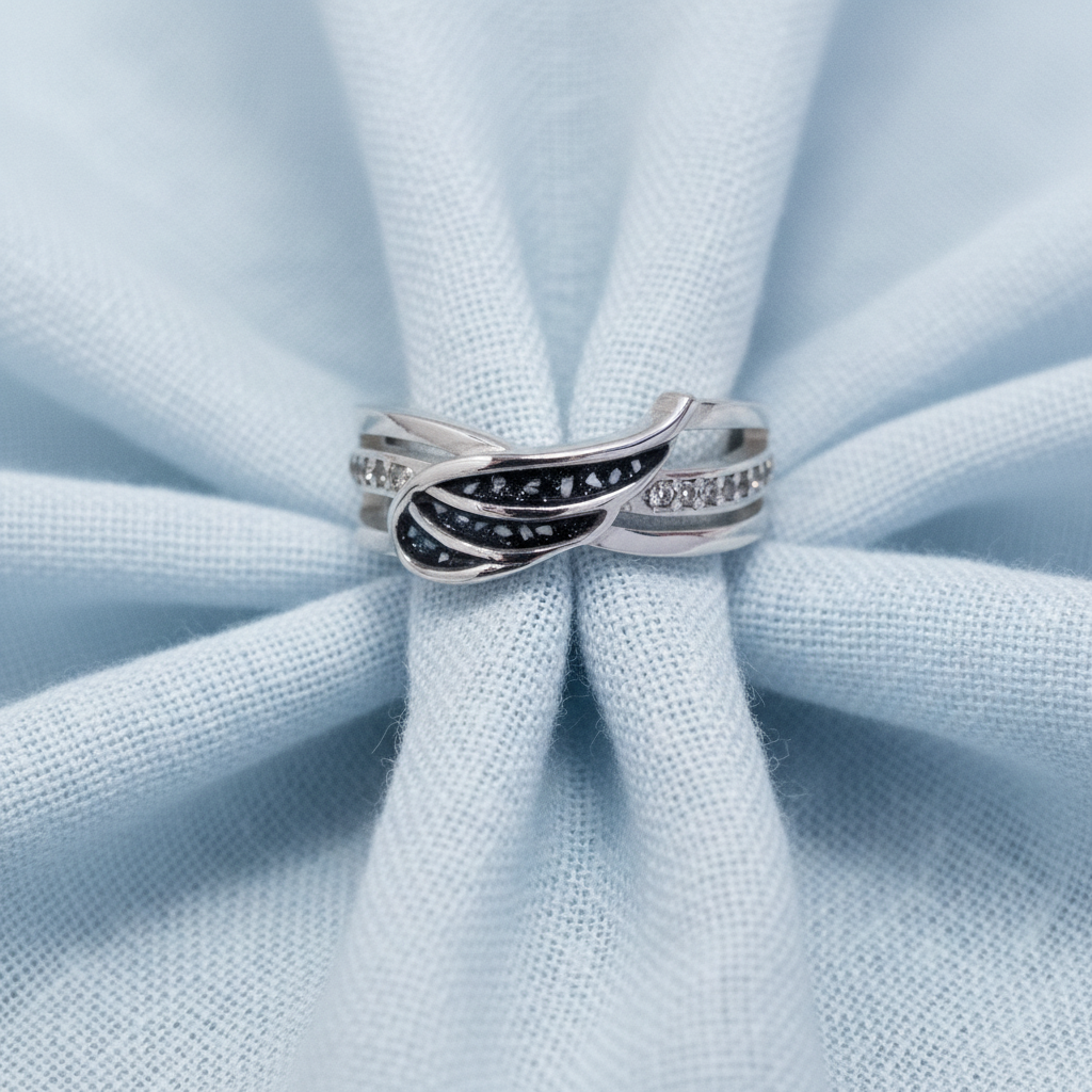 Forever My Angel' Sterling Silver  Diamanté Ring