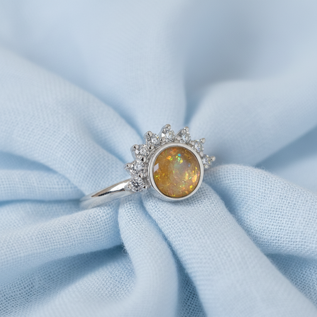 Forever My Sunshine' Sterling Silver Diamante Memorial Ring