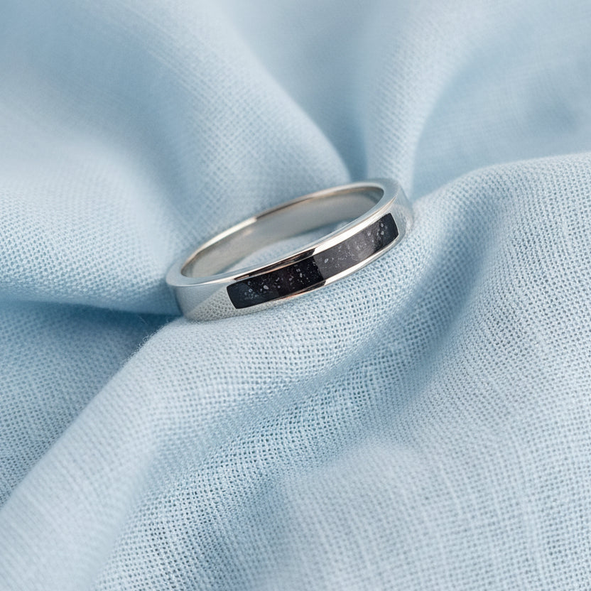 4mm Unisex  925 Sterling Silver Channel Band