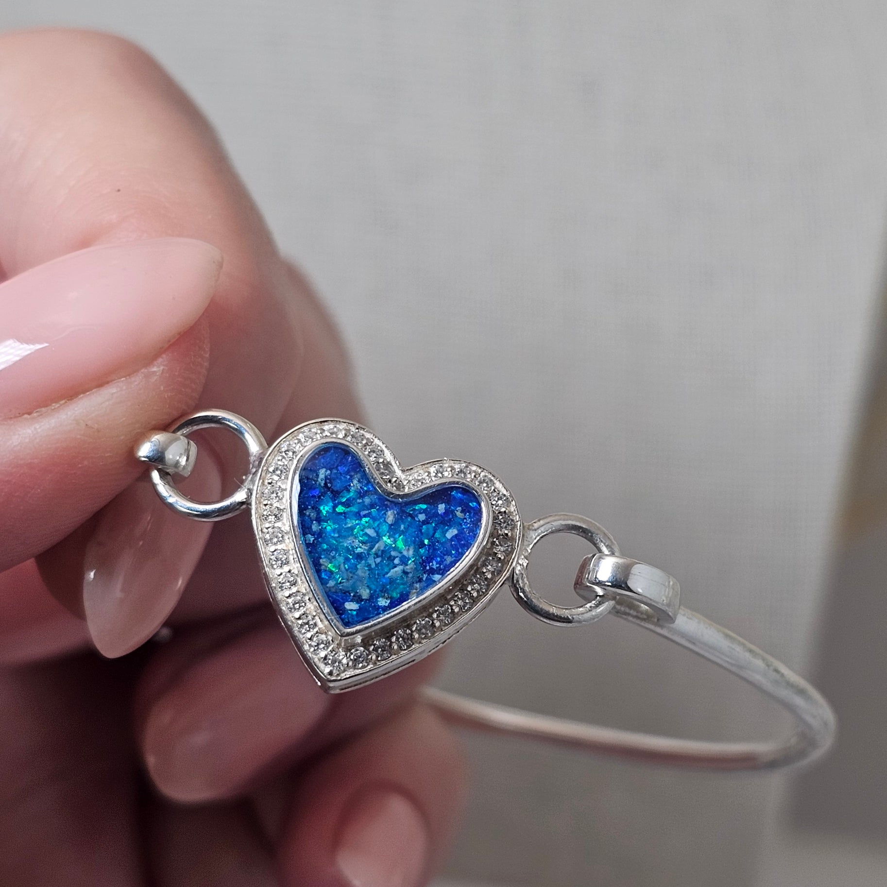 Ever Heart' Crystal Memorial Bangle image 3