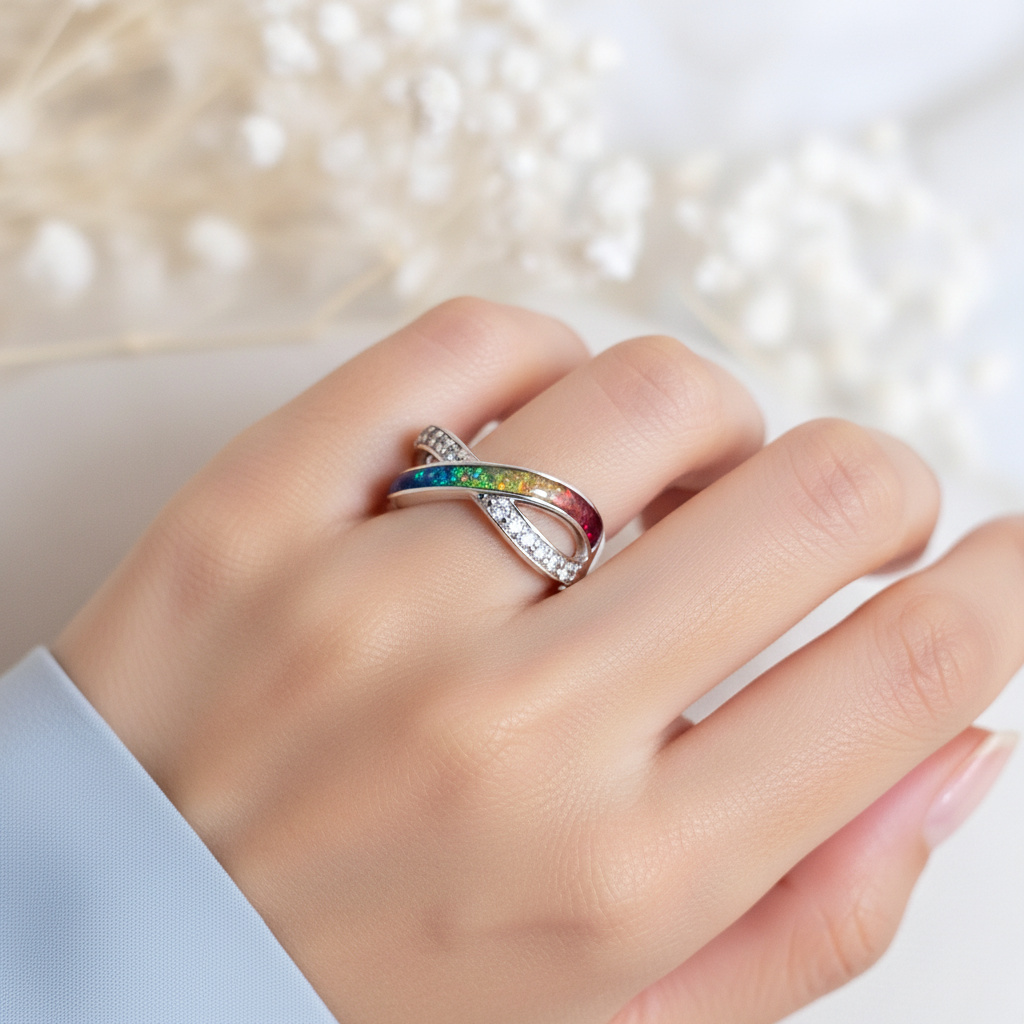 Eternal Infinity' Sterling Silver Memorial Ring