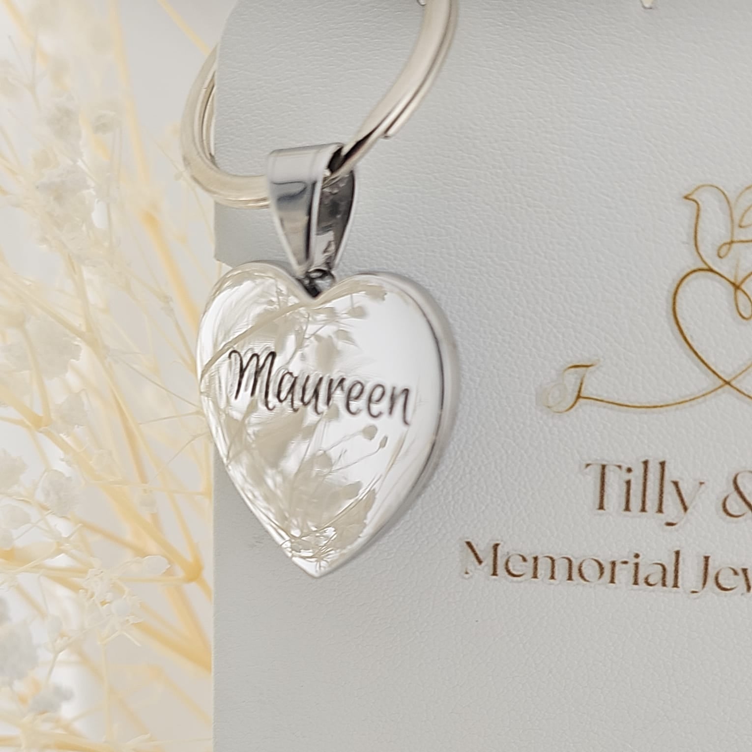 Always With Me'  Engraved Memorial  Ashes Keyring.