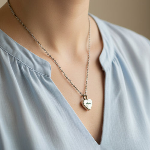 Always With Me Heart Stainless Steel Self Ash Pendant Personalised
