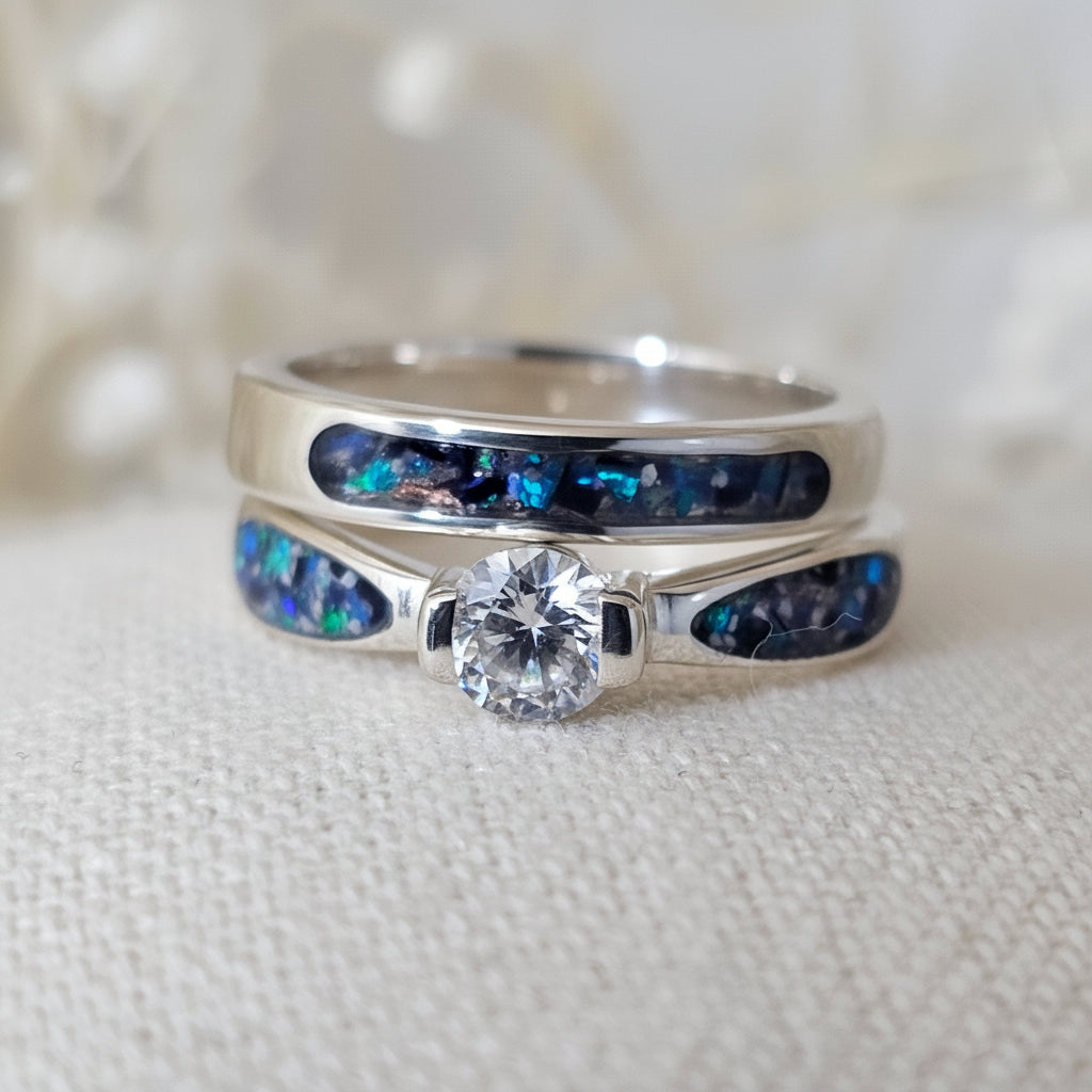 Amara Solitaire'  Sterling Silver Memorial Ring.
