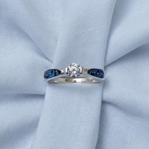 Amara Solitaire' Sterling Silver Memorial Ring.