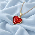 Amour 9ct yellow gold heart memorial pendant with personalised ashes, hair or pet fur setting