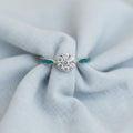 Aura' Cluster Solitaire Sterling Silver Memorial Ring.