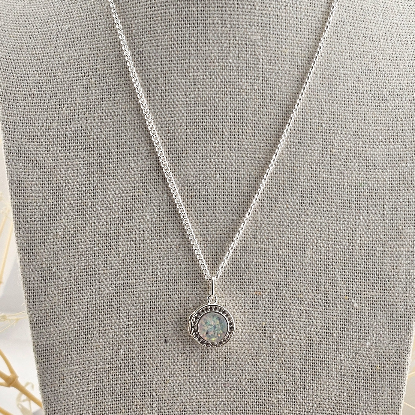 Aura Halo'  12mm  Diamonte Locket Memorial Pendant.