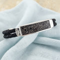 Aureon' Leather Sterling Silver Memorial Bracelet.