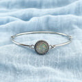 Aurora' Diamanté Sterling Silver Memorial  Ashes Bangle.