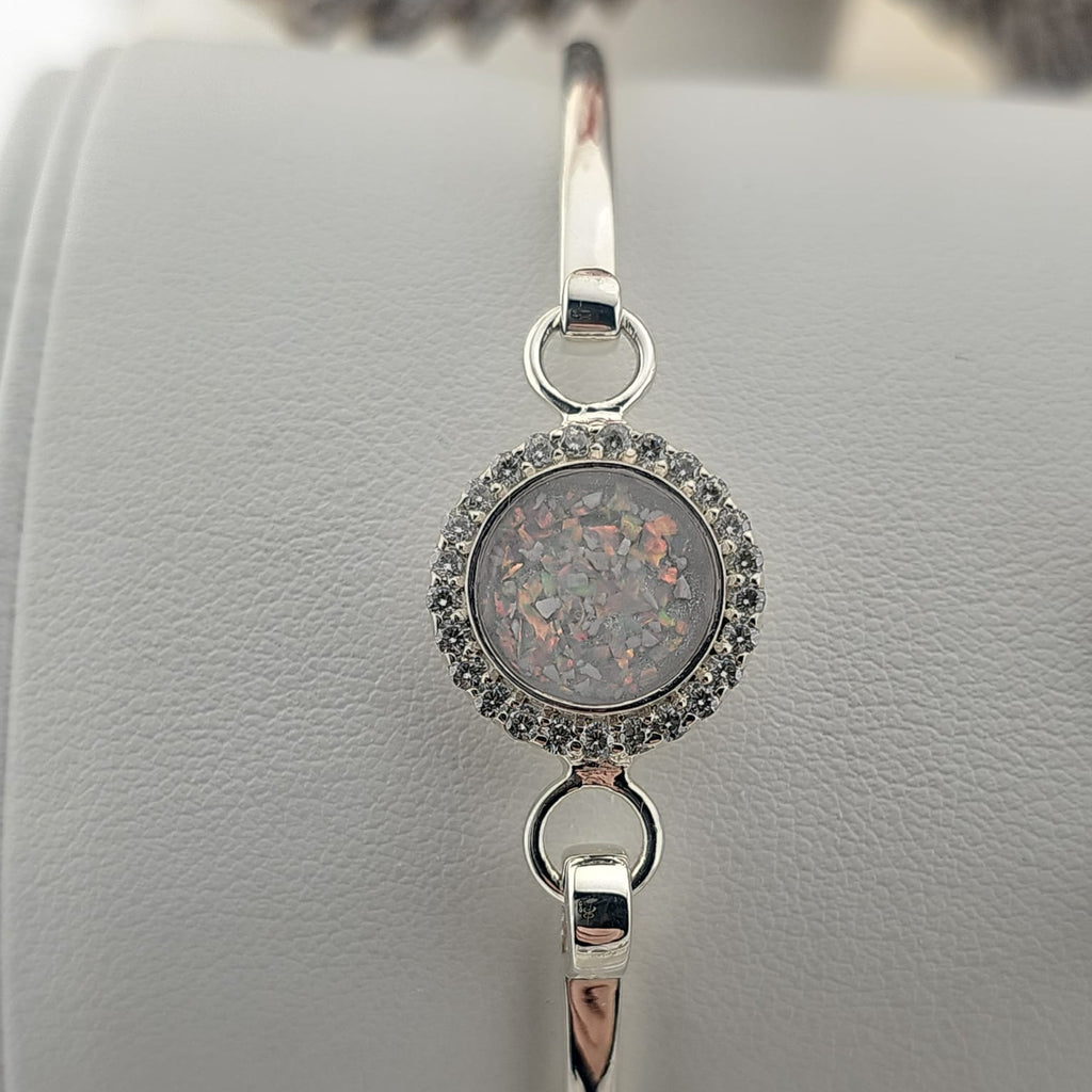 Aurora' DiamantéSterling Silver  Memorial Bangle