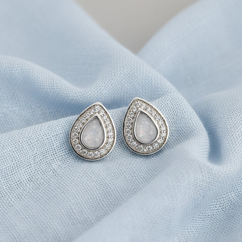 Aurora Diamanté Teardrop' Sterling Silver Memorial Earrings