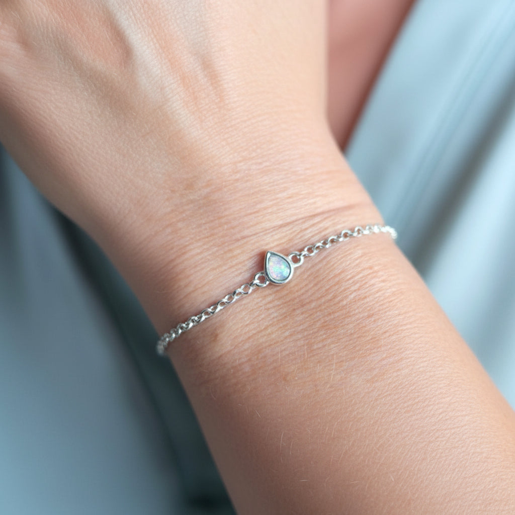 Dainty 'Teardrop' Adjustable Memorial Bracelet.