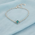 Dainty 'Teardrop' Sterling Silver Adjustable Memorial Bracelet.