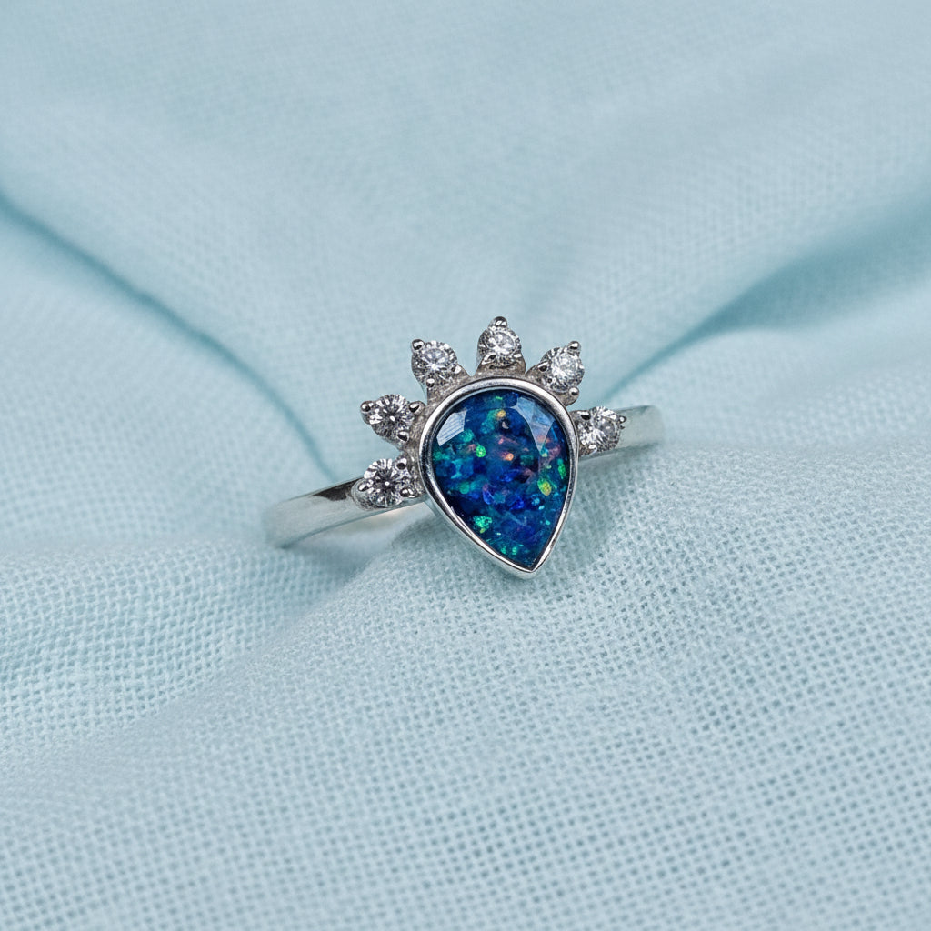 Dancing In The Rain' Sterling Silver Memorial Ring.