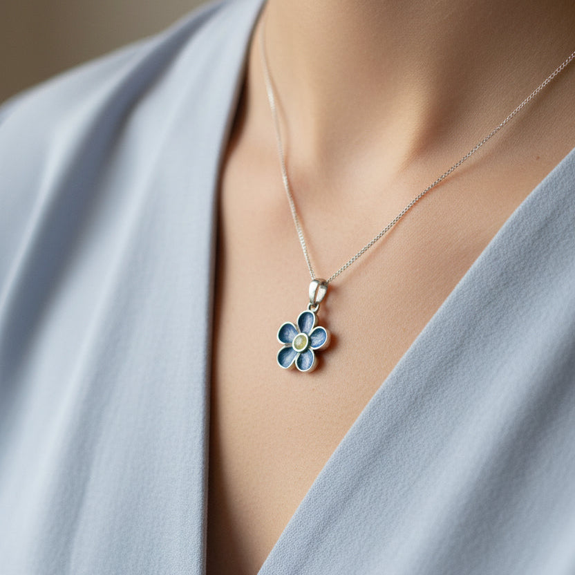 Eternal Bloom Sterling Silver  Memorial Pendant