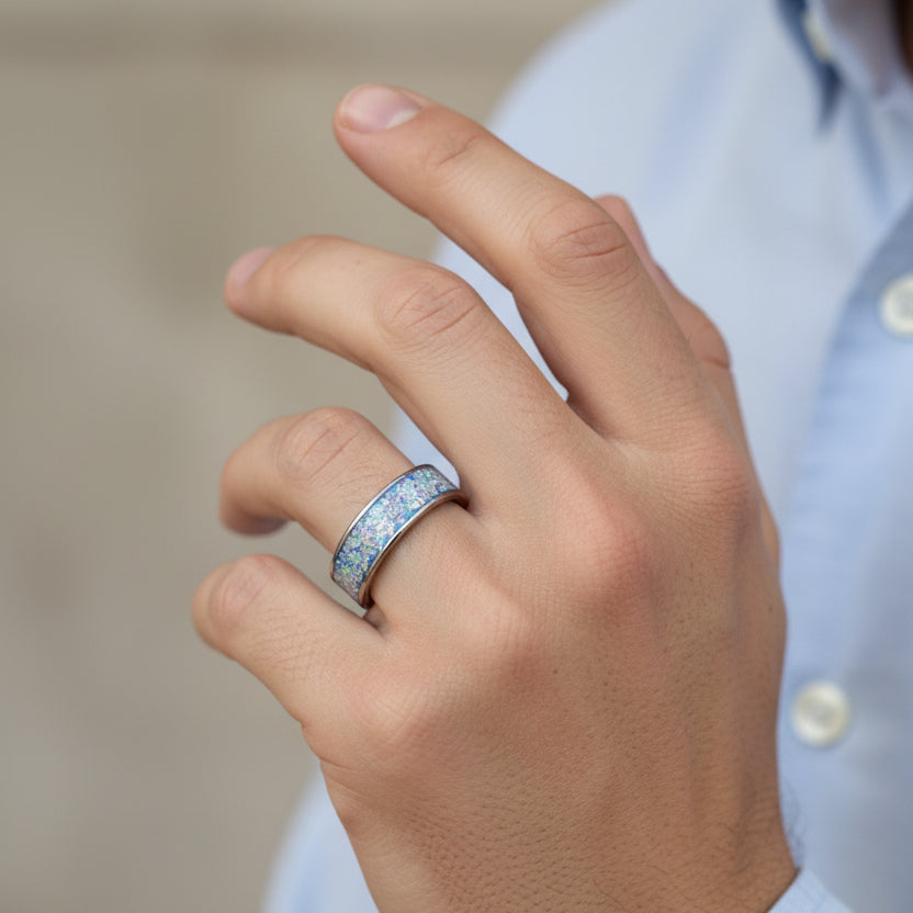 Eternal Strength 8mm  Channel Band Tungsten Carbide Memorial Ring