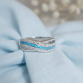 Eternal Wave' Sterling Silver Diamanté Memorial  Ring