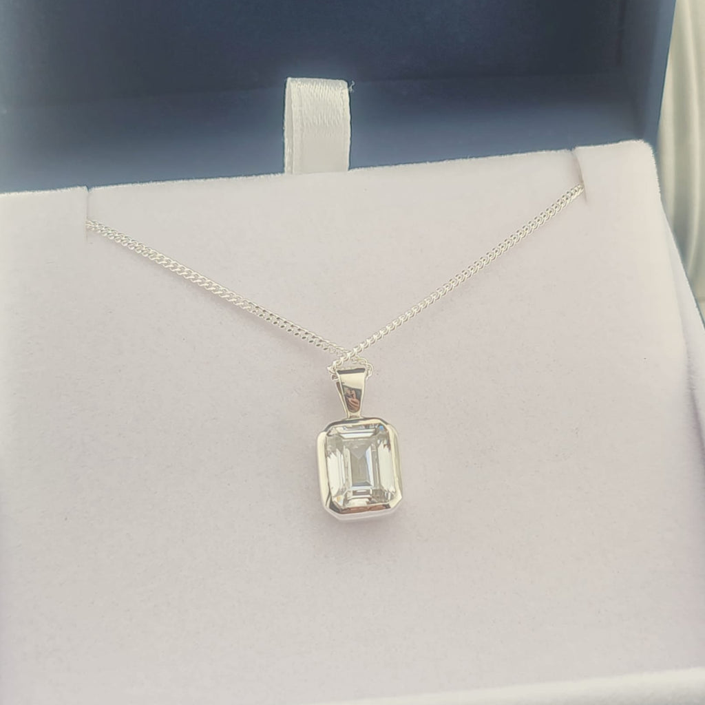 Eternity Within' Sterling Silver  Emerald Princess Memorial Pendant