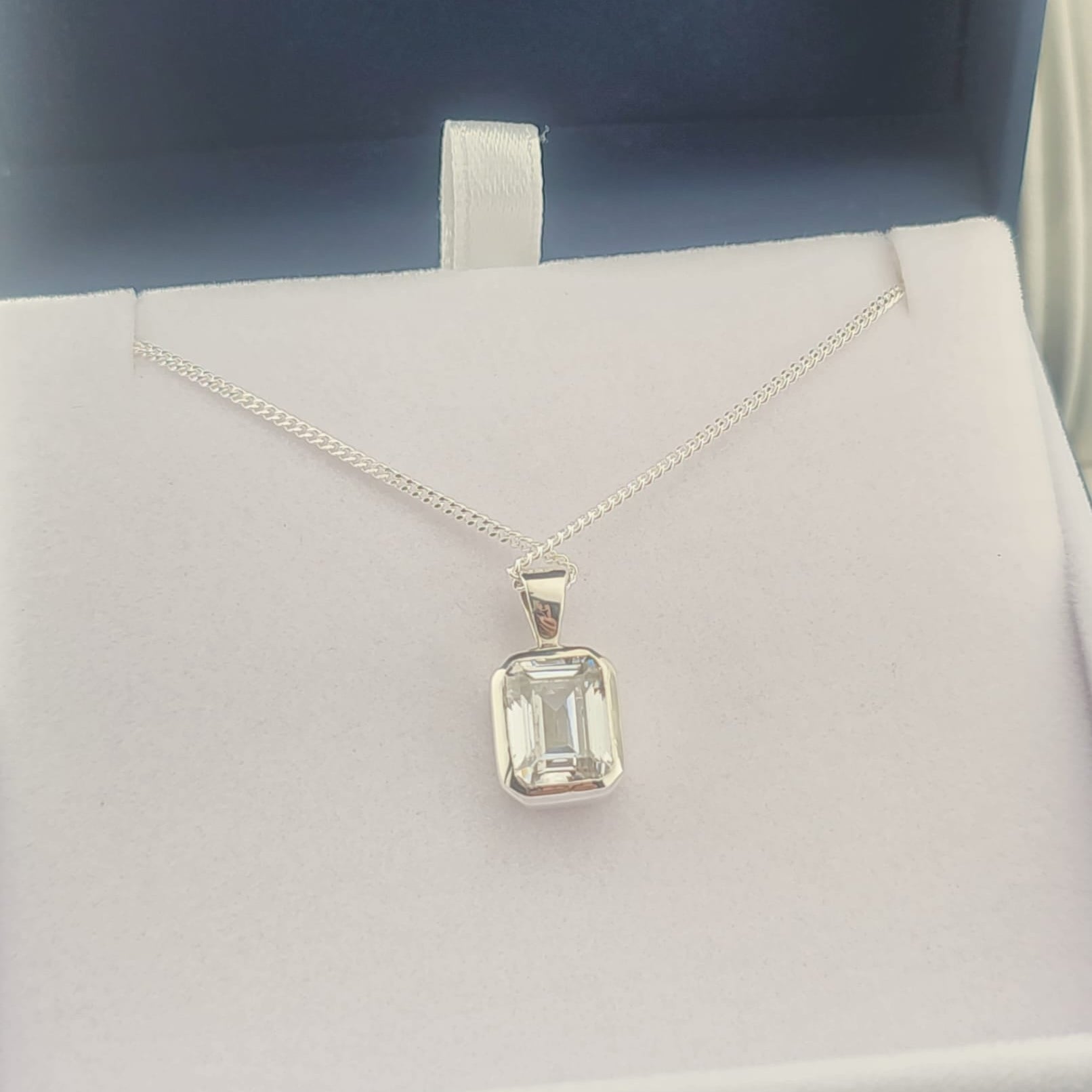 Eternity Within' Sterling Silver  Emerald Princess Memorial Pendant