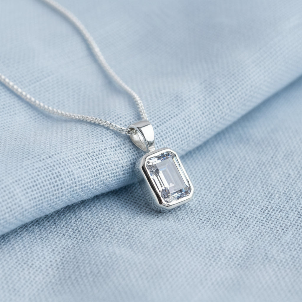 Eternity Within' Sterling Silver Emerald Princess Memorial Pendant..
