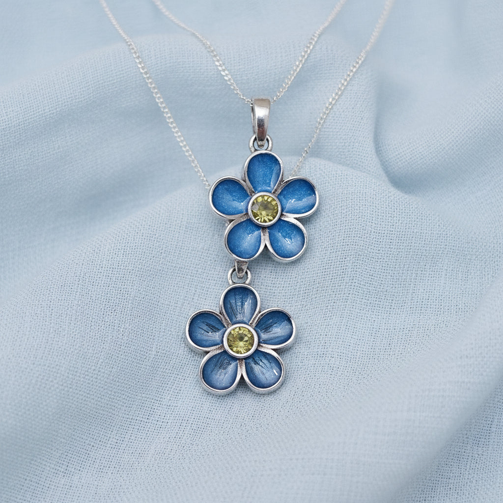 Flower' Sterling Silver Memorial Pendant.