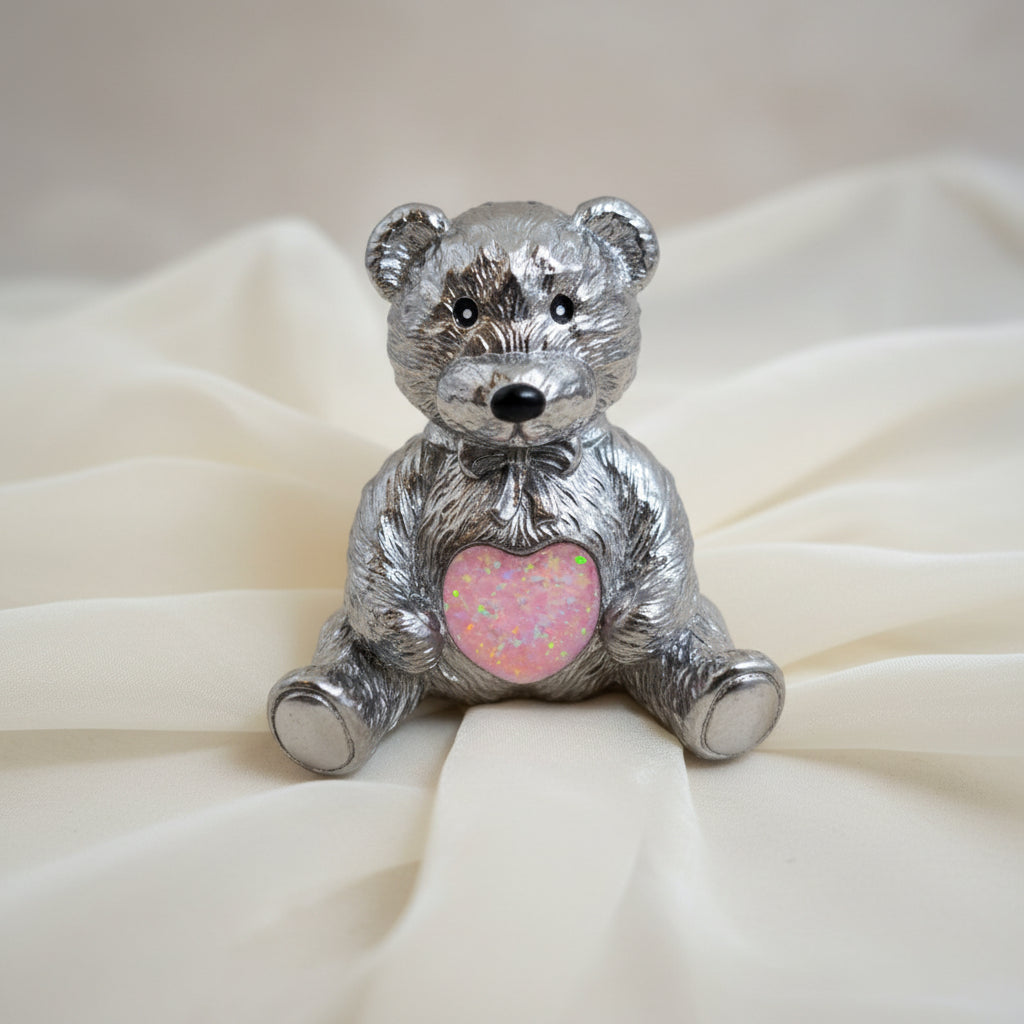 Forever Bear' Stainless Steel Keepsake Bear BABY PINK