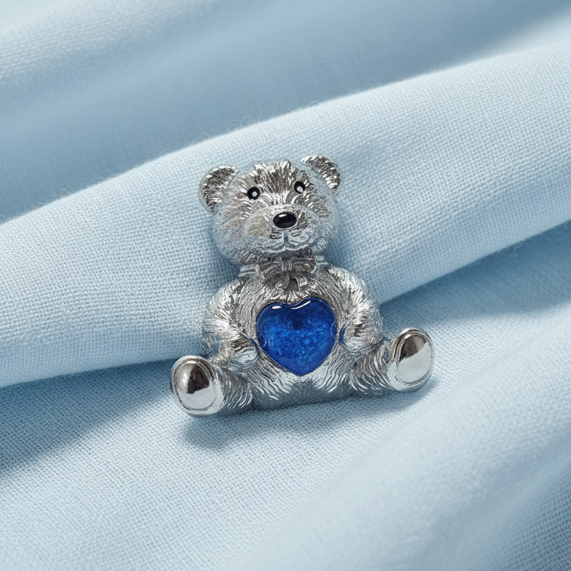 Forever Bear' Stainless Steel Memorial Keepsake Bear Baby Blue