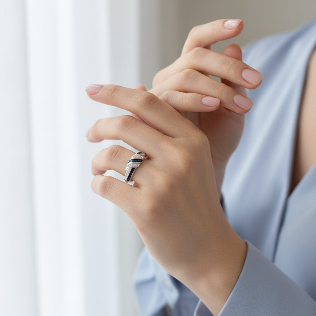 Forever Entwined' Diamanté Memorial Ring
