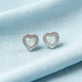 Forever Heart' Sterling Silver Diamanté Memorial Studs