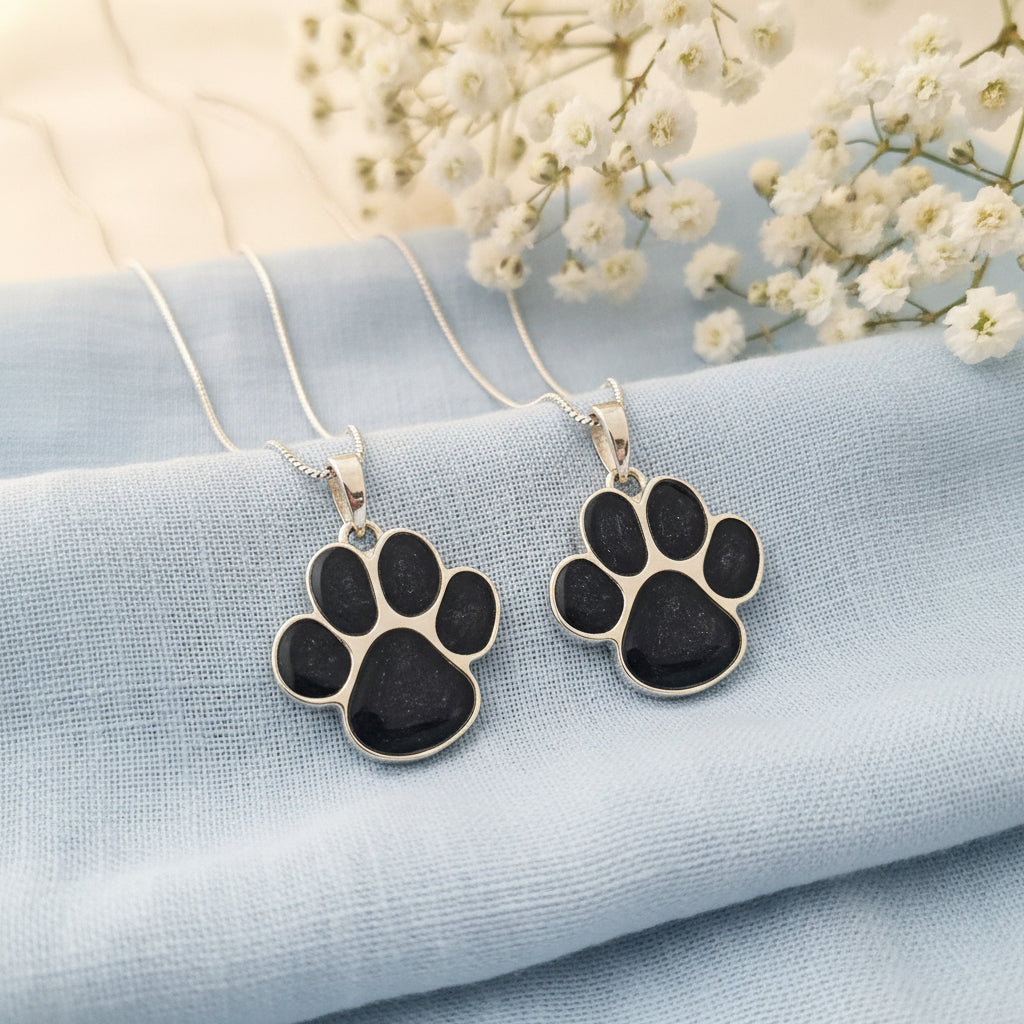 Fur-Ever With Me' Serling Silver Memorial Pendant