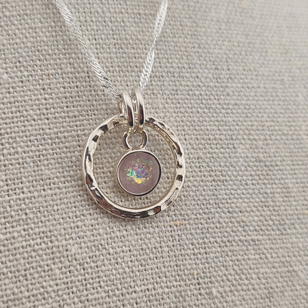 Solenne Hammered Sterling Silver Memorial Pendant