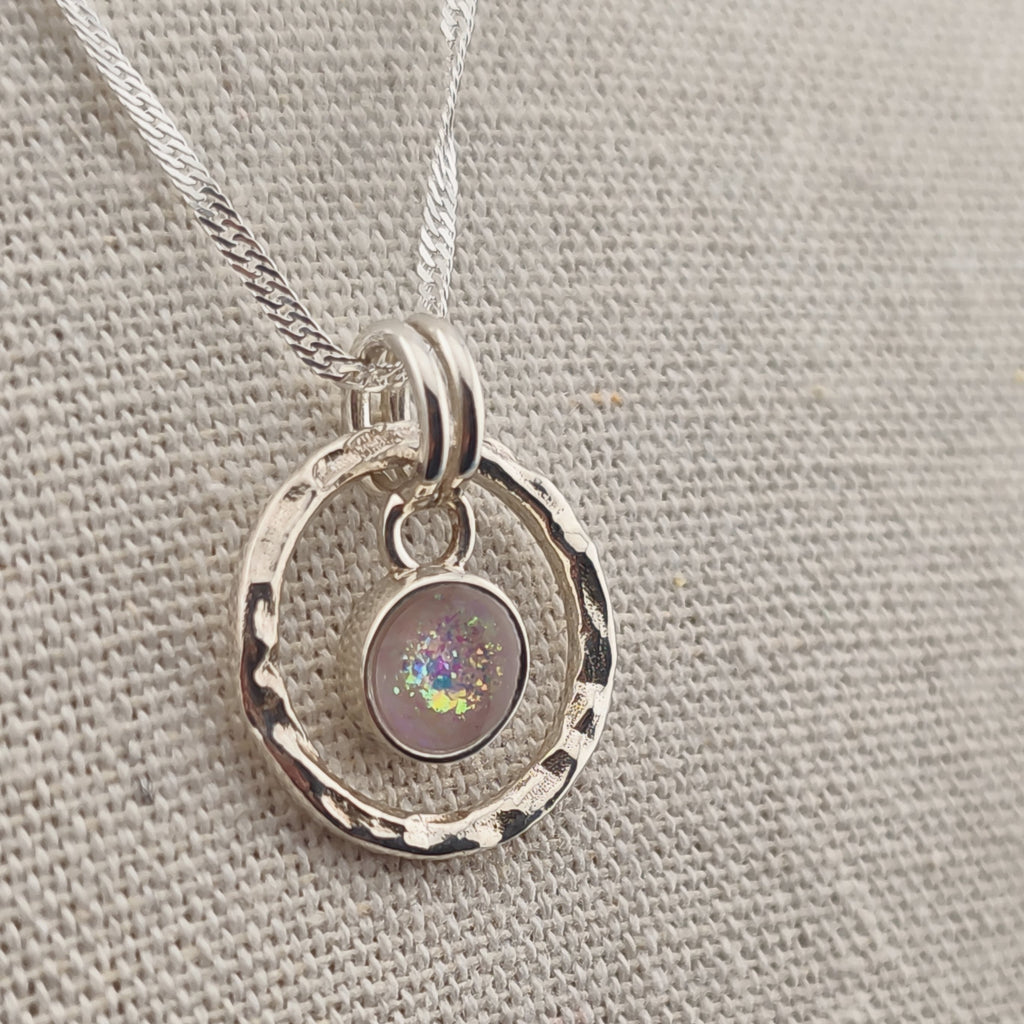 Solenne Hammered Sterling Silver Memorial Pendant