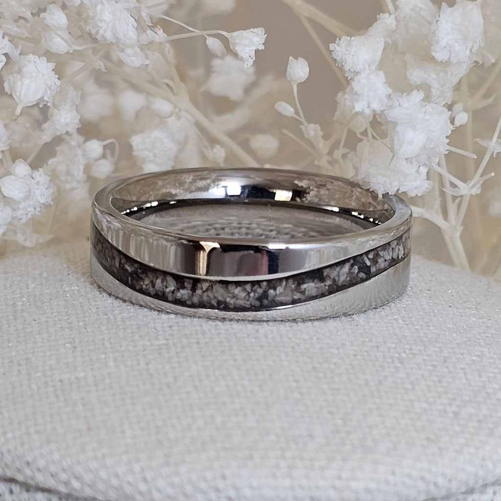 Iron Wave Tungsten Carbide' Memorial Ring.