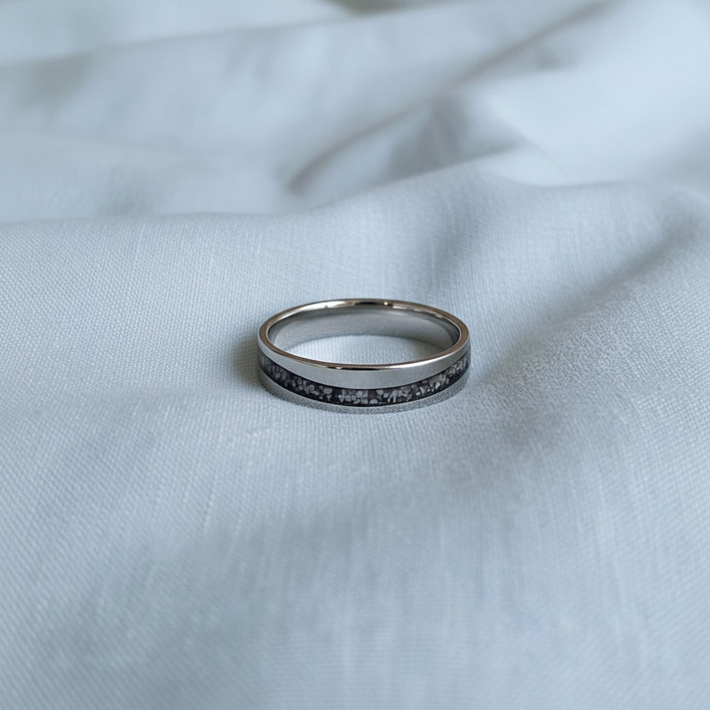 Iron Wave Tungsten Carbide' Memorial Ring