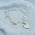 Linked by Love Sterling Silver  Memorial  Heart Bracelet.