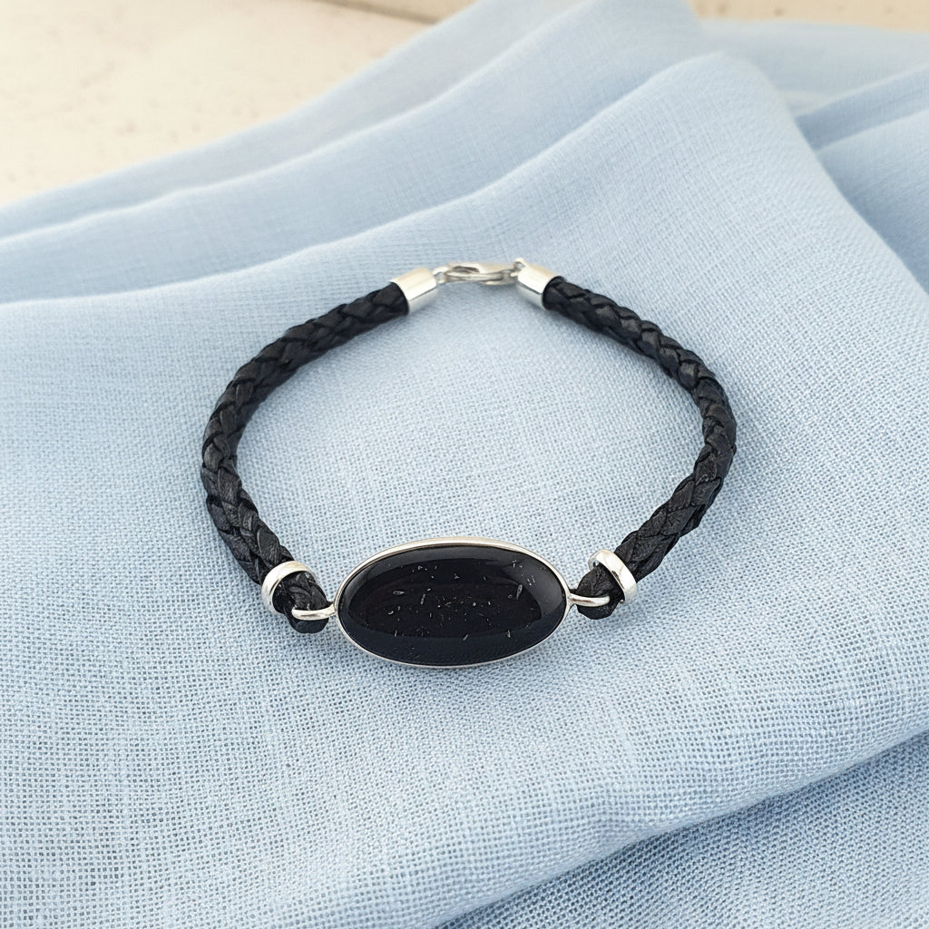 Liora' Leather Memorial  Unisex Bracelet.