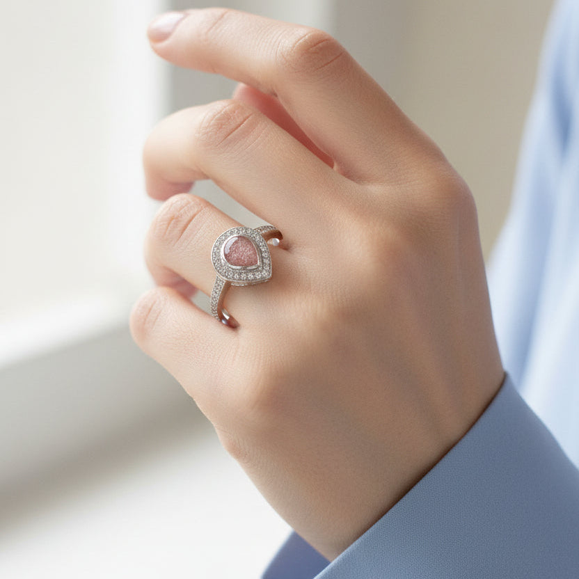 Lola's Teardrop' Diamanté Memorial Ring