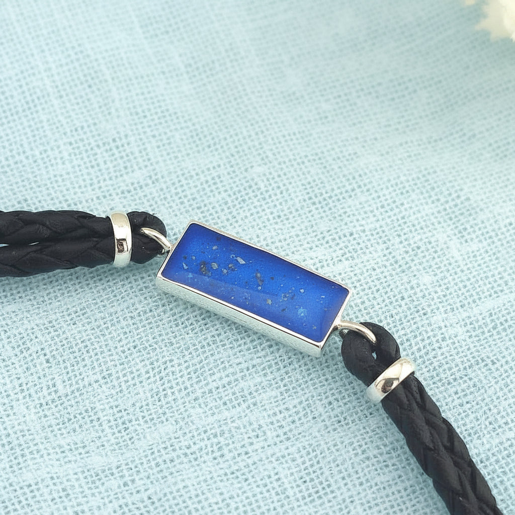 Lumora' Leather Sterling Silver Memorial Bracelet.