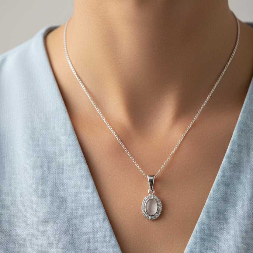 Lunara' Sterling Silver Memorial Pendant.