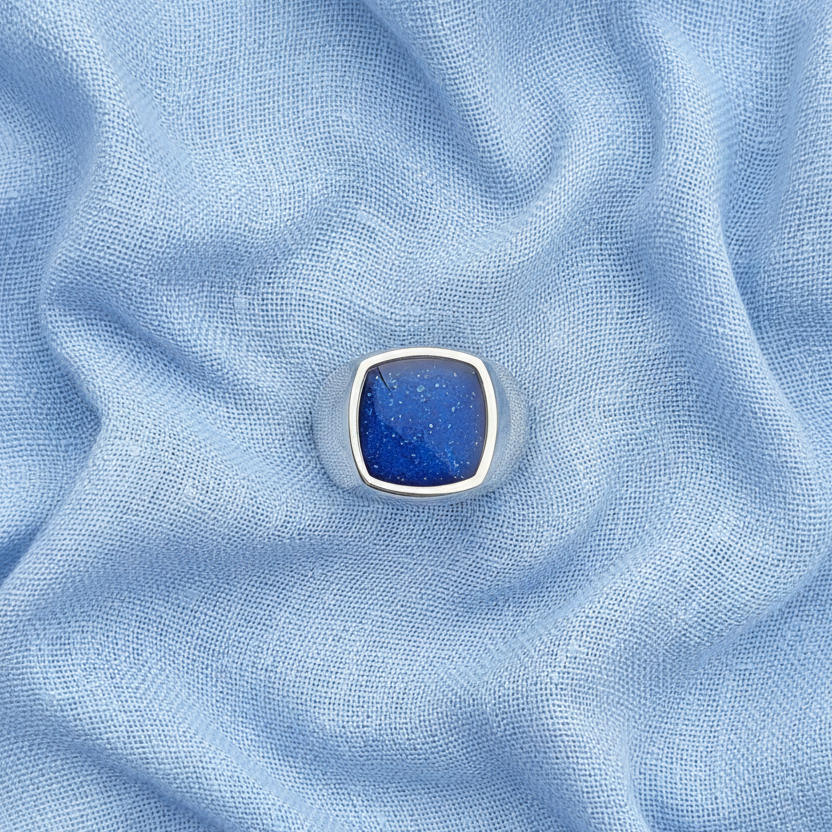 Monarch Signet Sterling Silver Memorial Ring
