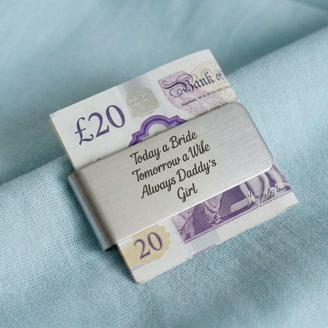 Money Clip Personalised Stainless Steel  Perfect for Weddings and Father's day Keepsakes