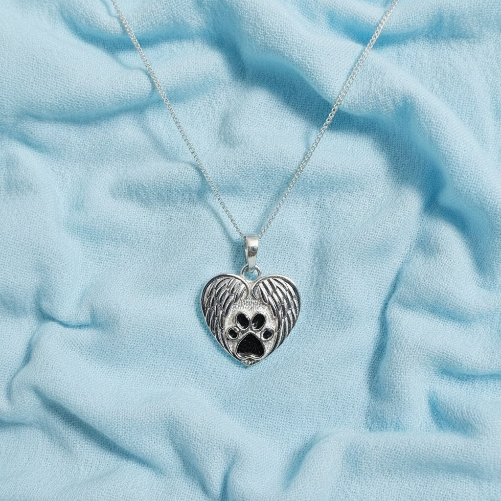 My Angel' in Fur Sterling Silver Memorial  Ashes Pendant.