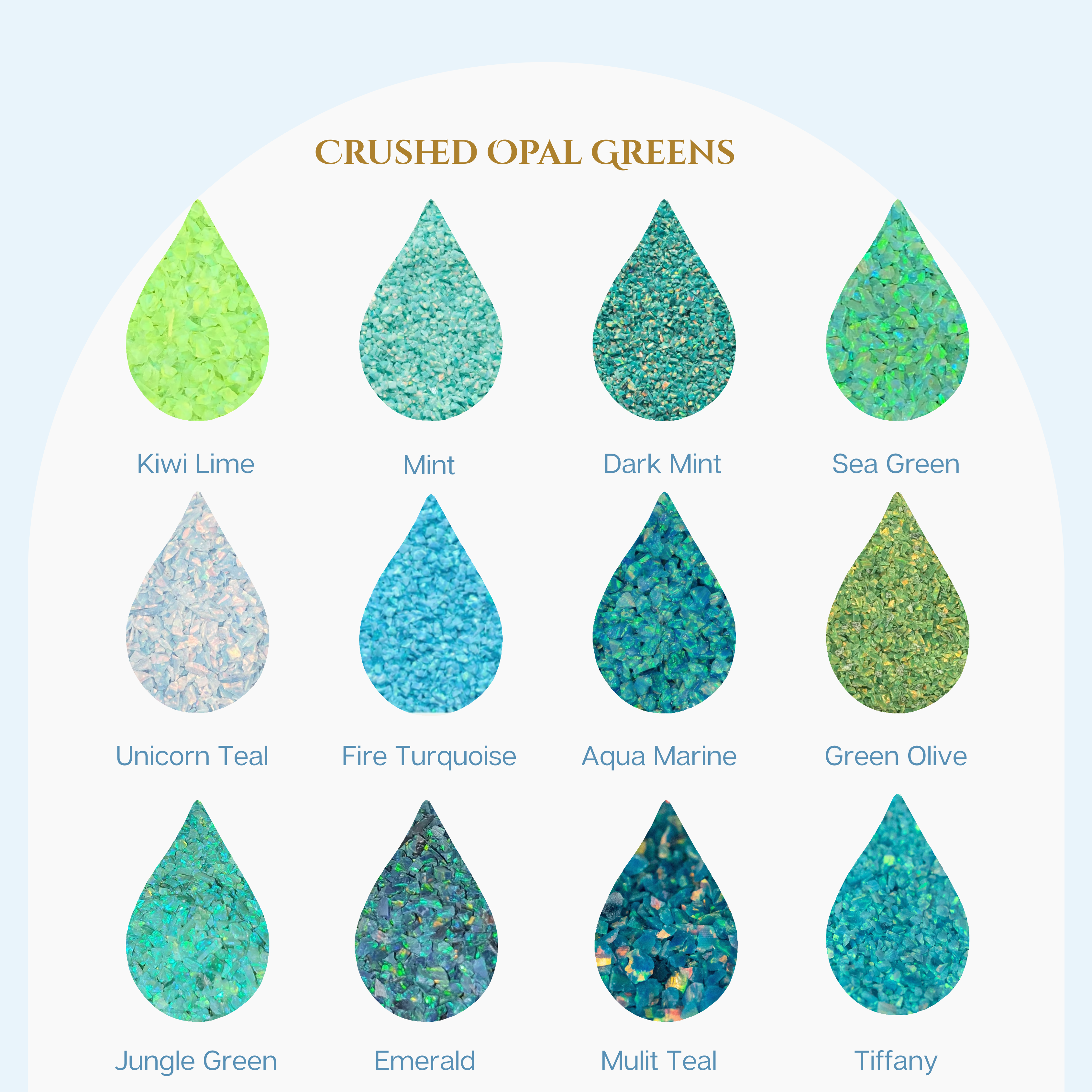 Opal Colour Chart Yellow Greens