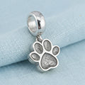Pawprints Forever Sterling Silver Paw Print Memorial Dangle Charm