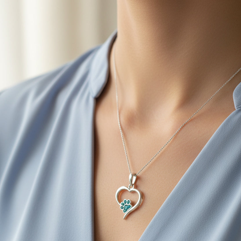 Pawprints on My Heart' Memorial Pendant.