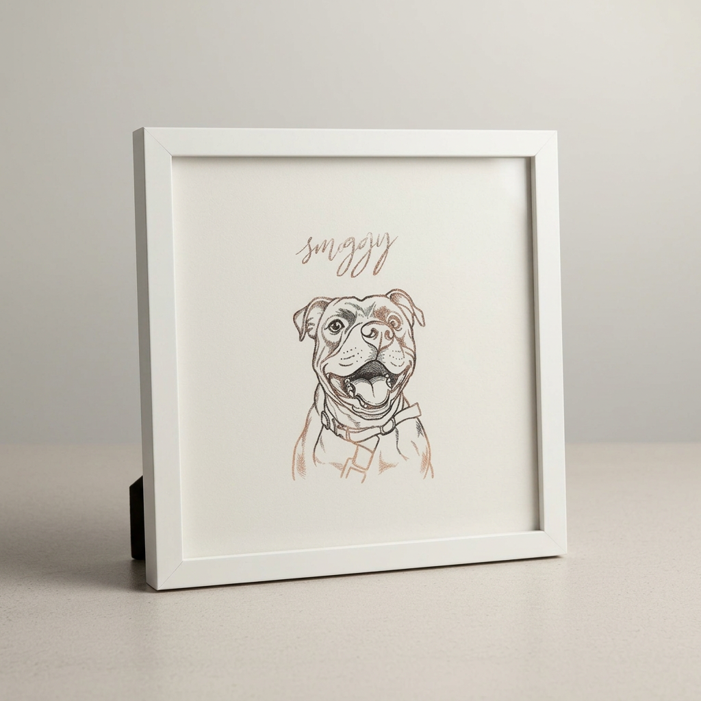 Forever Foiled A5 Personalised Pet Portrait Foil Print